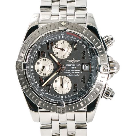 breitling chronomat evolution grey dial|Breitling titanium dial.